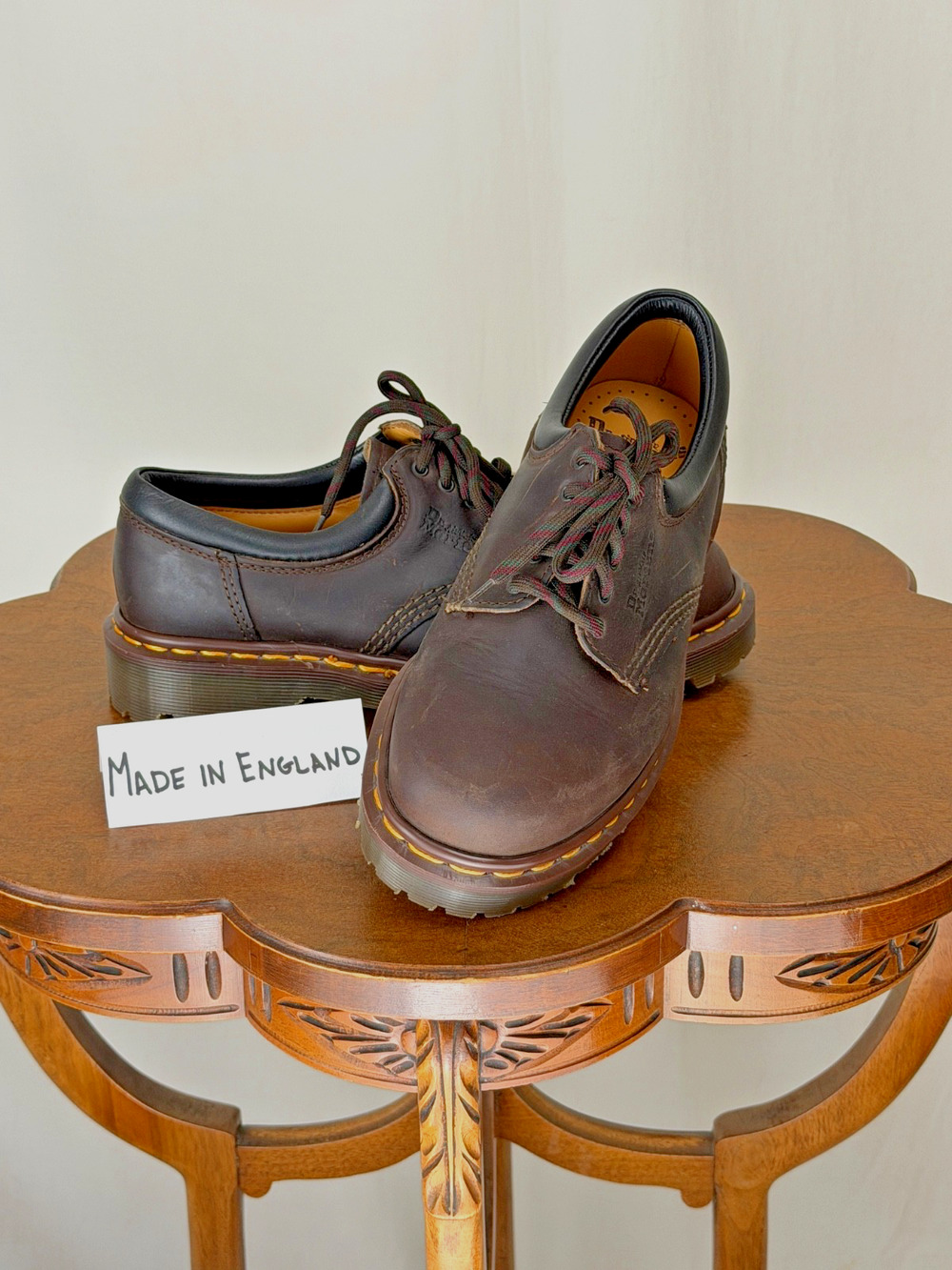 Dr. Martens MIE England Oxford Brown Shoes US Mens 7 Womens 8 #0014B